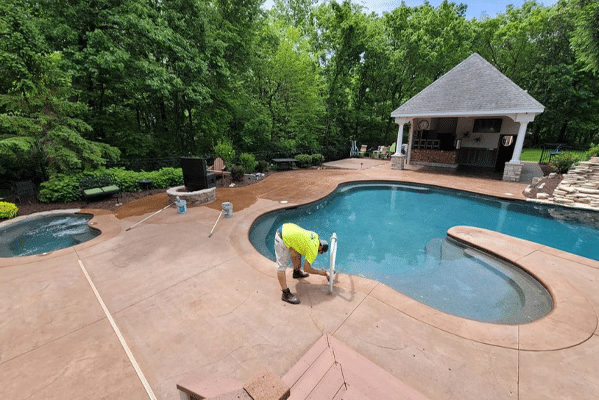 Professional power washing pool deck services in St. Charles, MO